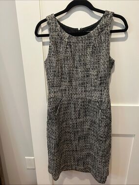 J. Crew Classic Black and White Tweed Suiting Dress